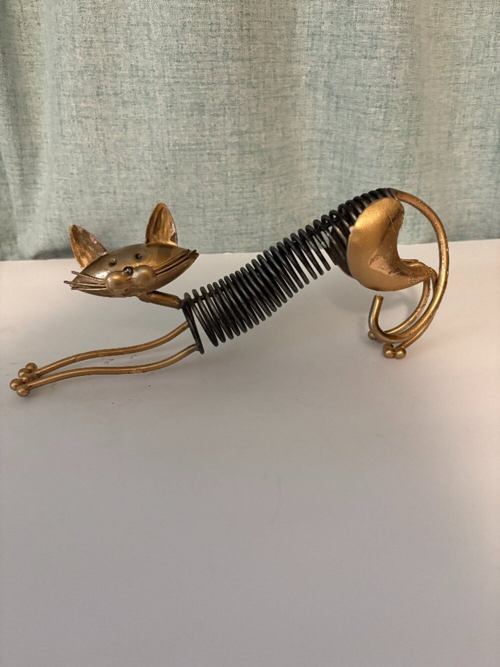 Metal Spring Cat Sculpture